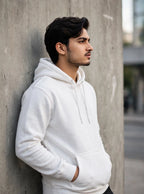 white plain hoodies cotton fleece