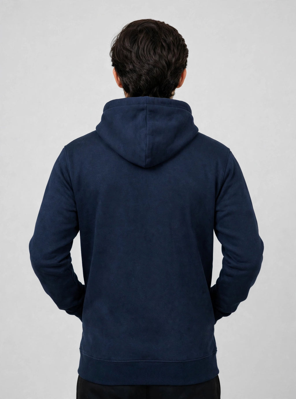 navy blue plain hoodies cotton fleece
