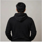 Black plain hoodie cotton fleece